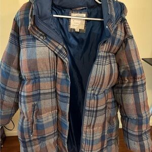 A New Day Blue and Brown Checkered Jacket